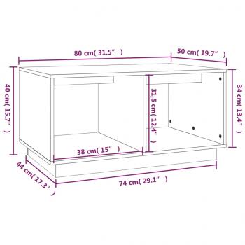 Couchtisch 80x50x40 cm Massivholz Kiefer