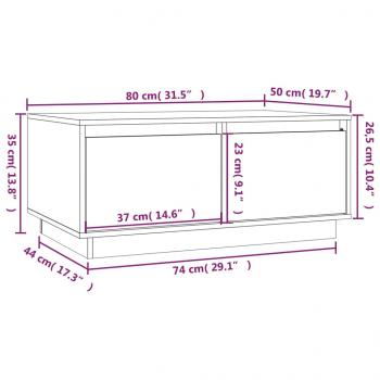 Couchtisch 80x50x35 cm Massivholz Kiefer