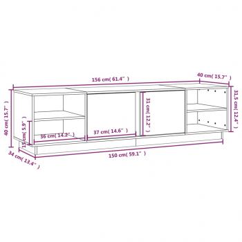 TV-Schrank Honigbraun 156x40x40 cm Massivholz Kiefer