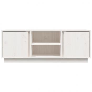 TV-Schrank Weiß 110x35x40,5 cm Massivholz Kiefer