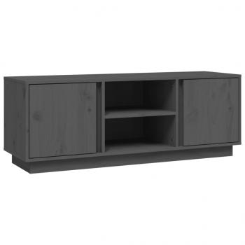 TV-Schrank Grau 110x35x40,5 cm Massivholz Kiefer