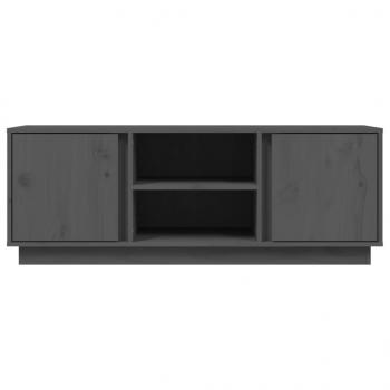 TV-Schrank Grau 110x35x40,5 cm Massivholz Kiefer