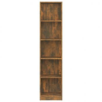 Bücherregal 5 Fächer Räuchereiche 40x24x175 cm Holzwerkstoff