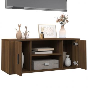 TV-Schrank Braun Eichen-Optik 100x35x40 cm Holzwerkstoff