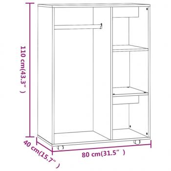 Kleiderschrank Braun Eichen-Optik 80x40x110 cm Holzwerkstoff