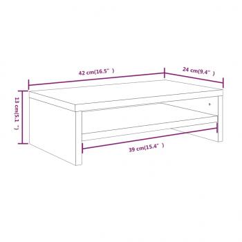 Monitorständer Braun Eichen-Optik 42x24x13 cm Holzwerkstoff