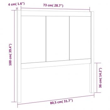 Kopfteil 80,5x4x100 cm Massivholz Kiefer