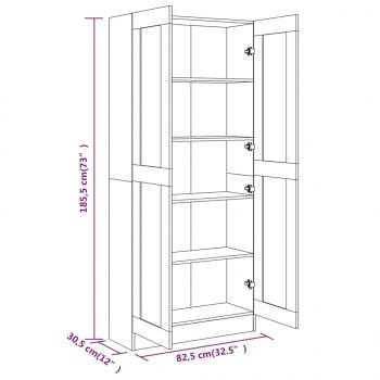 Badezimmerschrank Grau Sonoma 82,5x30,5x185,5 cm Holzwerkstoff