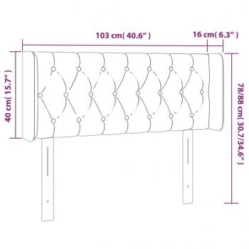 LED Kopfteil Taupe 103x16x78/88 cm Stoff