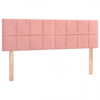 Boxspringbett mit Matratze Rosa 140x190 cm Samt