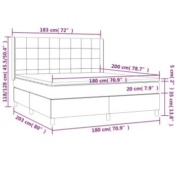 Boxspringbett mit Matratze Blau 180x200 cm Stoff