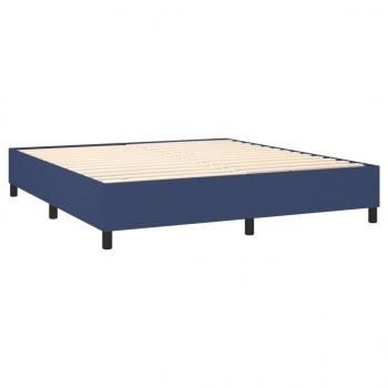 Boxspringbett mit Matratze Blau 180x200 cm Stoff