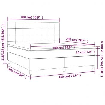 Boxspringbett mit Matratze Blau 180x200 cm Stoff