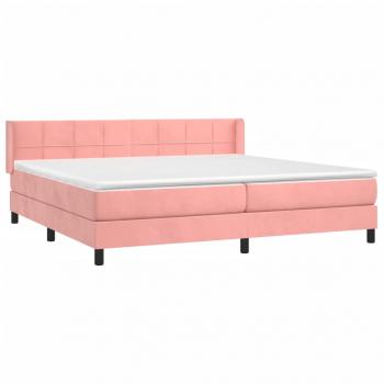 Boxspringbett mit Matratze Rosa 200x200 cm Samt