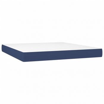 Boxspringbett mit Matratze & LED Blau 180x200 cm Stoff