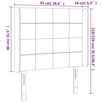 LED Kopfteil Rosa 93x16x118/128 cm Samt