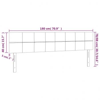 LED Kopfteil Rosa 180x5x78/88 cm Samt