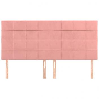 Kopfteile 4 Stk. Rosa 90x5x78/88 cm Samt