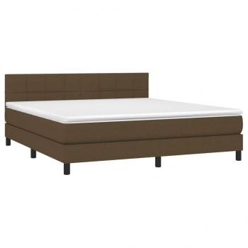 Boxspringbett mit Matratze Dunkelbraun 180x200 cm Stoff