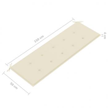 3-Sitzer-Gartenbank mit Auflage 150 cm Massivholz Eukalyptus