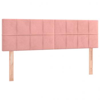 Boxspringbett mit Matratze Rosa 140x190 cm Samt