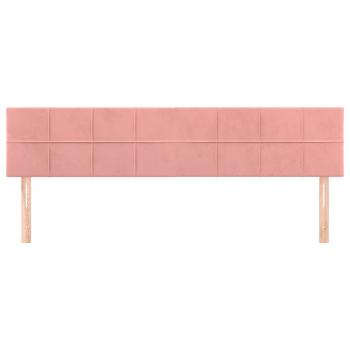 Kopfteile 2 Stk. Rosa 80x5x78/88 cm Samt