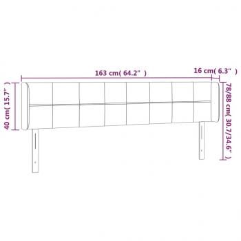 LED Kopfteil Dunkelblau 163x16x78/88 cm Samt