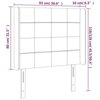 LED Kopfteil Dunkelgrün 93x16x118/128 cm Samt