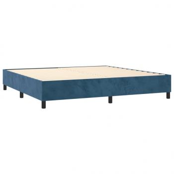 Boxspringbett mit Matratze Dunkelblau 200x200 cm Samt