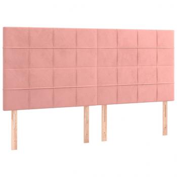 Boxspringbett mit Matratze Rosa 160x200 cm Samt