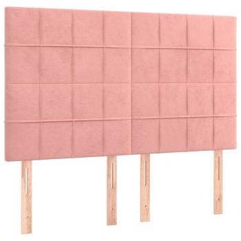 Boxspringbett mit Matratze Rosa 140x200 cm Samt