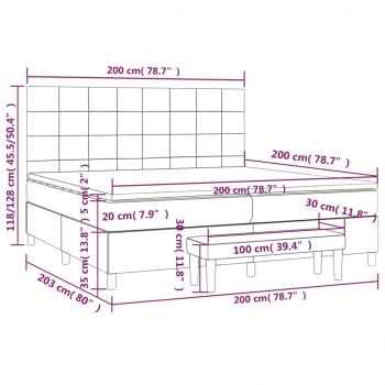 Boxspringbett mit Matratze Dunkelblau 200x200 cm Samt