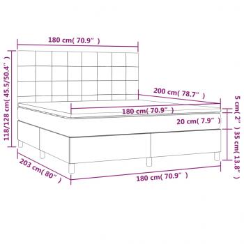 Boxspringbett mit Matratze Dunkelbraun 180x200 cm Stoff