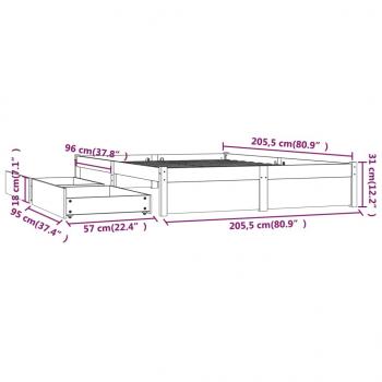 Bett mit Schubladen 200x200 cm