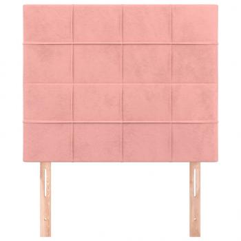 Kopfteile 2 Stk. Rosa 80x5x78/88 cm Samt