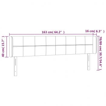 Kopfteil mit Ohren Dunkelblau 163x16x78/88 cm Samt