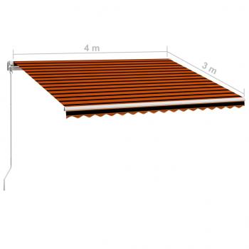 Einziehbare Markise Handbetrieben 400 x 300 cm Orange und Braun