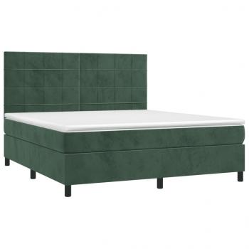 Boxspringbett mit Matratze Dunkelgrün 180x200 cm Samt