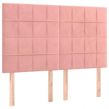 Kopfteile 4 Stk. Rosa 72x5x78/88 cm Samt