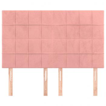 Kopfteile 4 Stk. Rosa 72x5x78/88 cm Samt