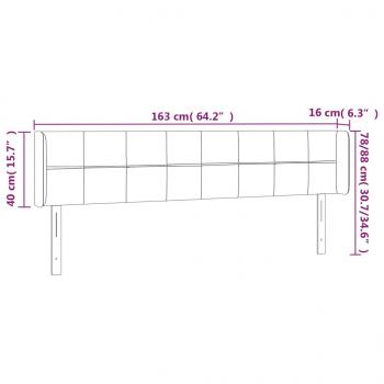 LED Kopfteil Schwarz 163x16x78/88 cm Samt