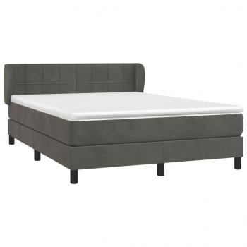 Boxspringbett mit Matratze Dunkelgrau 140x200 cm Samt