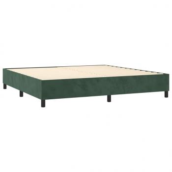 Boxspringbett mit Matratze Dunkelgrün 180x200 cm Samt