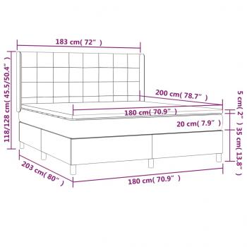 Boxspringbett mit Matratze Dunkelgrün 180x200 cm Samt