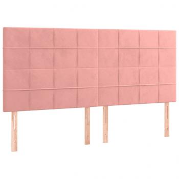 Boxspringbett mit Matratze Rosa 160x200 cm Samt