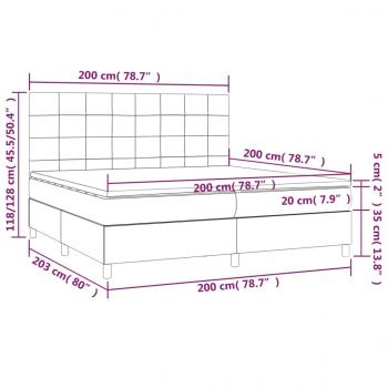 Boxspringbett mit Matratze Dunkelblau 200x200 cm Samt