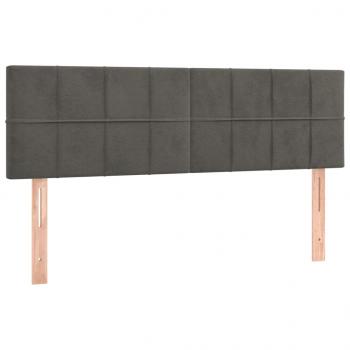 Kopfteile 2 Stk. Dunkelgrau 72x5x78/88 cm Samt