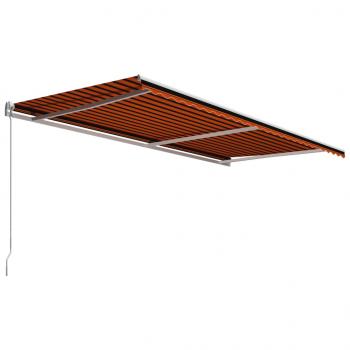 Einziehbare Markise Handbetrieben 600 x 300 cm Orange und Braun