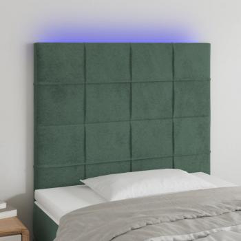 ARDEBO.de - LED Kopfteil Dunkelgrün 90x5x118/128 cm Samt