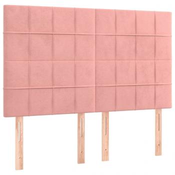 Boxspringbett mit Matratze Rosa 140x200 cm Samt